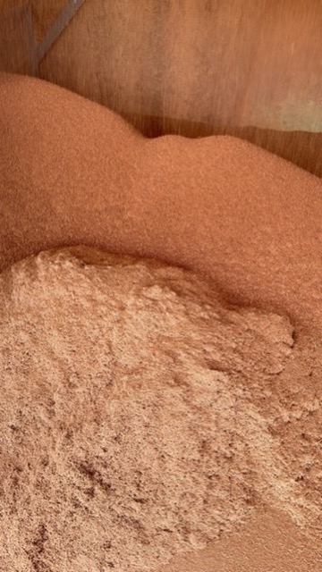 Textura do pó de coco lavado em close — foto do material Eco e Ponto